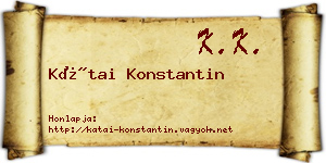 Kátai Konstantin névjegykártya